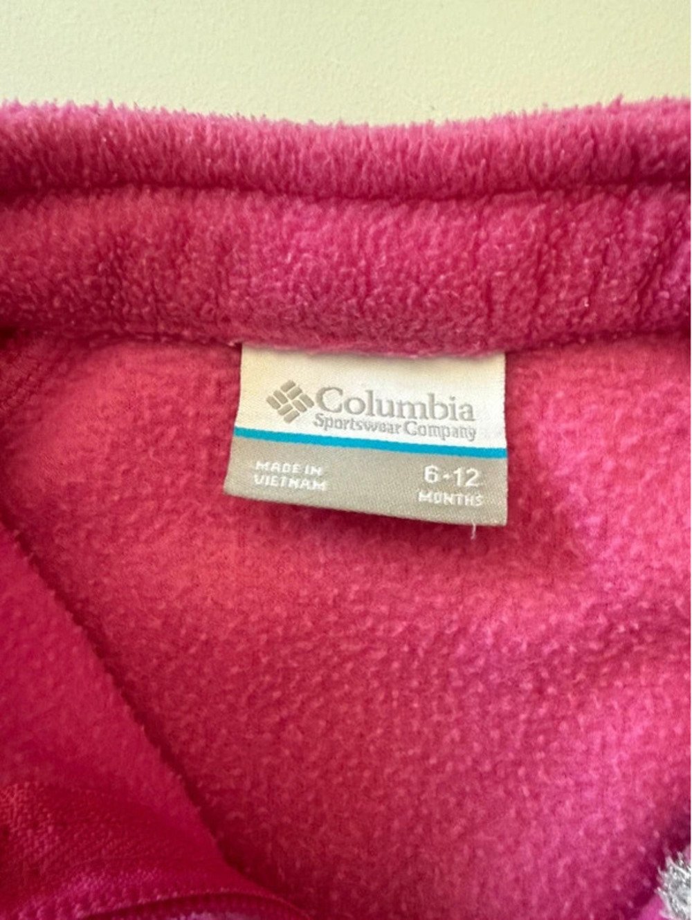 6-12M Pink Columbia Zip up Sweatshirt - Picture 5 of 7